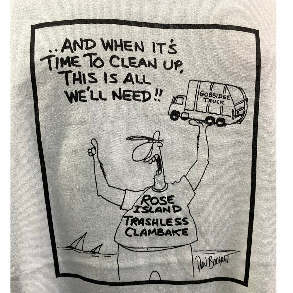 Hanes Heavyweight White T-Shirt Size XL Cartoon Graphic “More Terrible Cleanup”